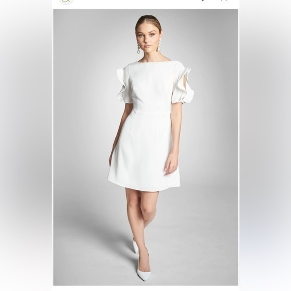 Sachin & Babi Harper Dress Off White Crepe Flutter Mini Dress size 2 - Picture 1 of 15